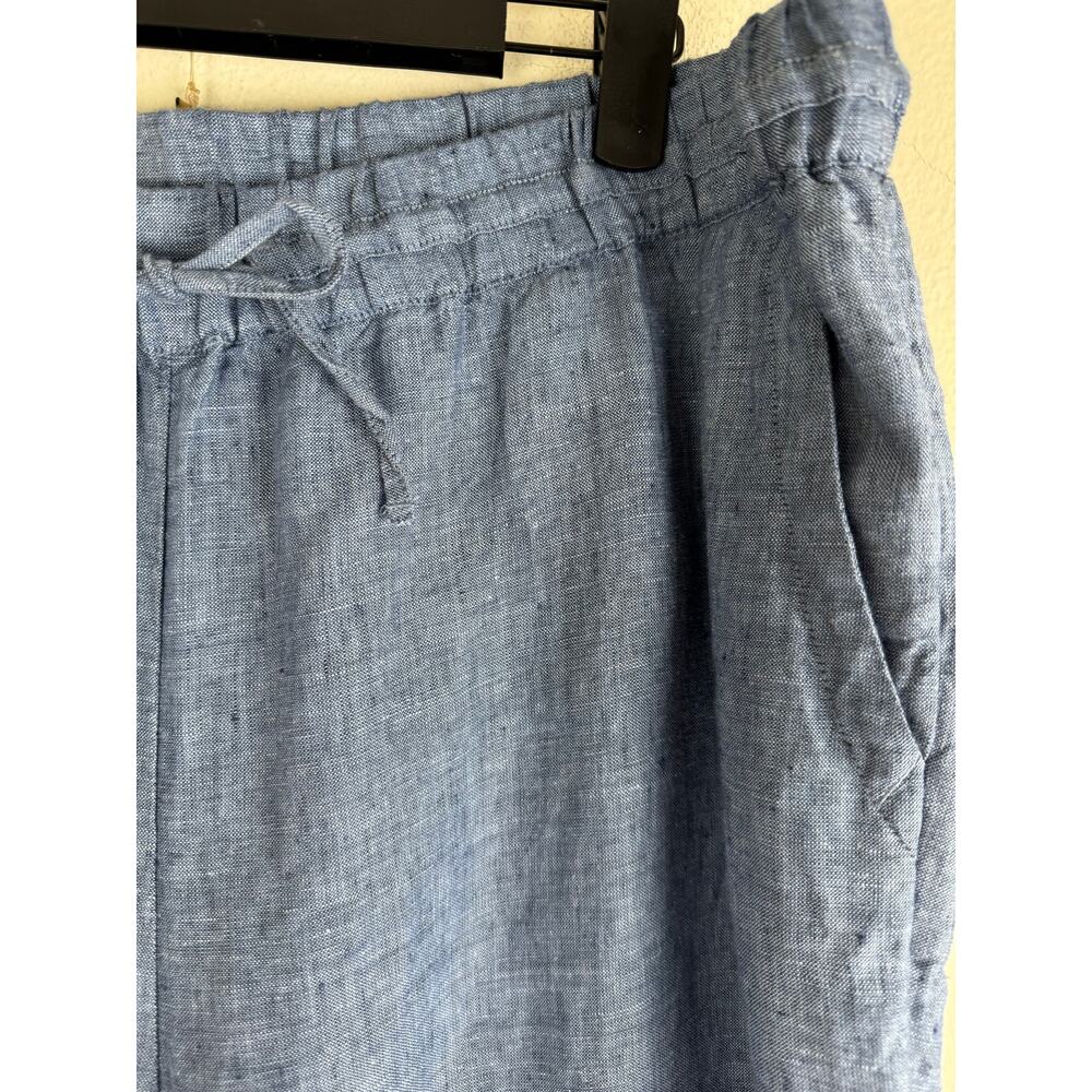 Charter Club 100% Linen Pull On Wide Leg Pants Blue Large - Picture 8 of 13